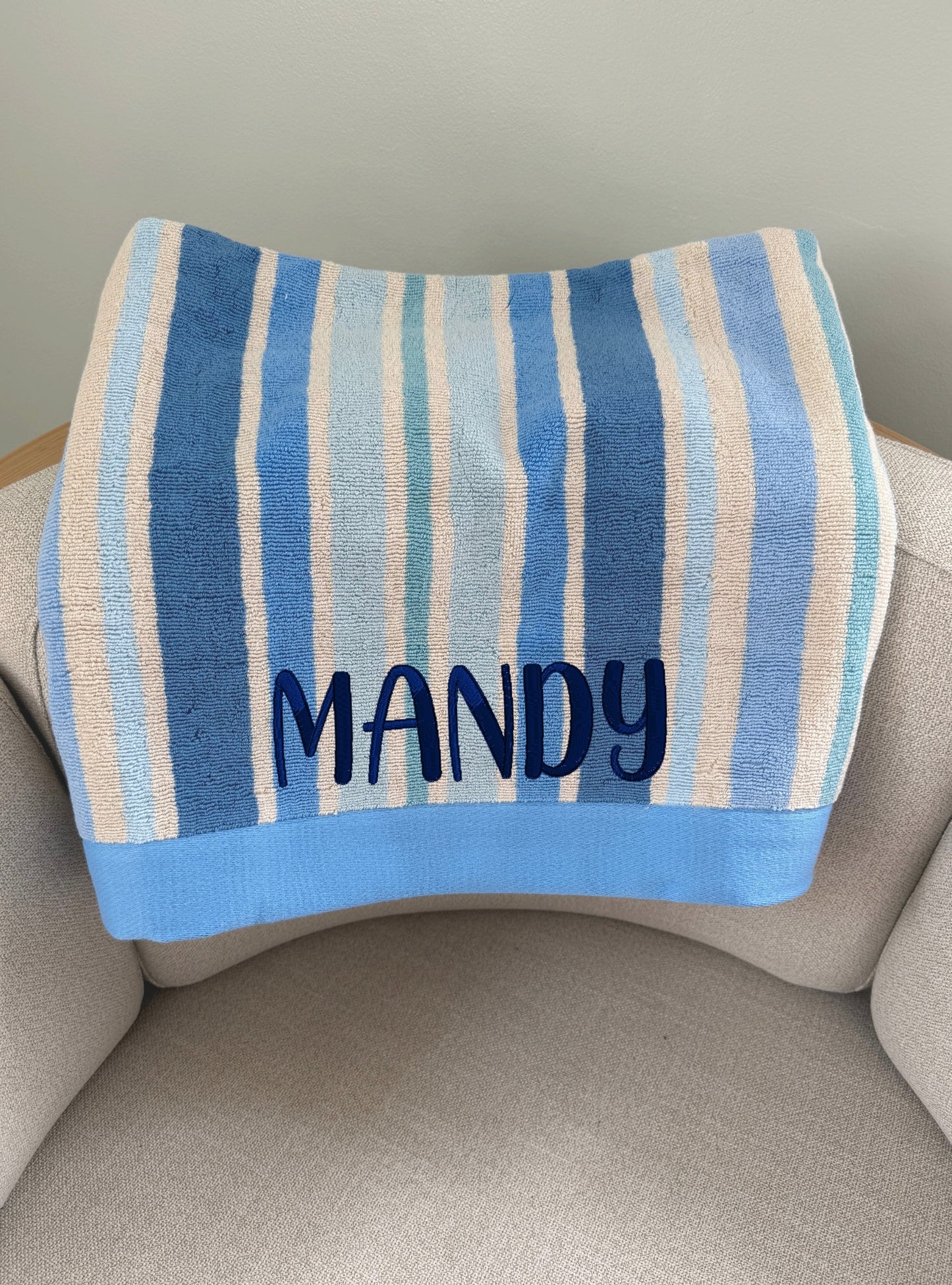 Beach towel with Custom Embroidered Name 40" x 72"