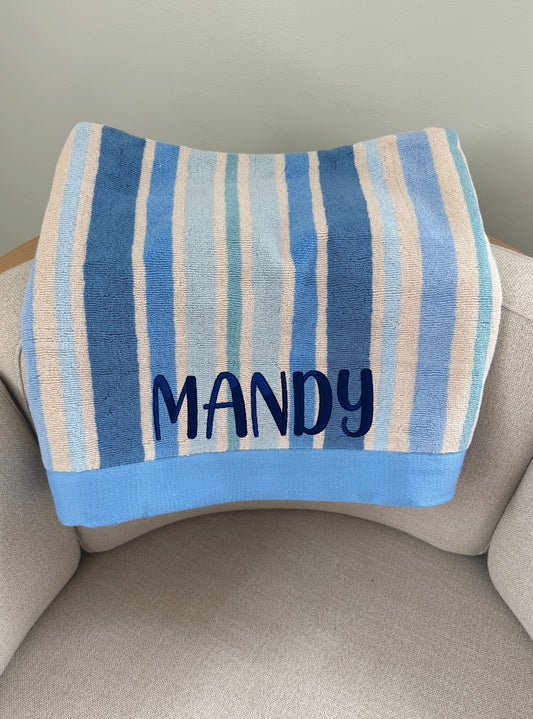 Beach towel with Custom Embroidered Name 40" x 72"