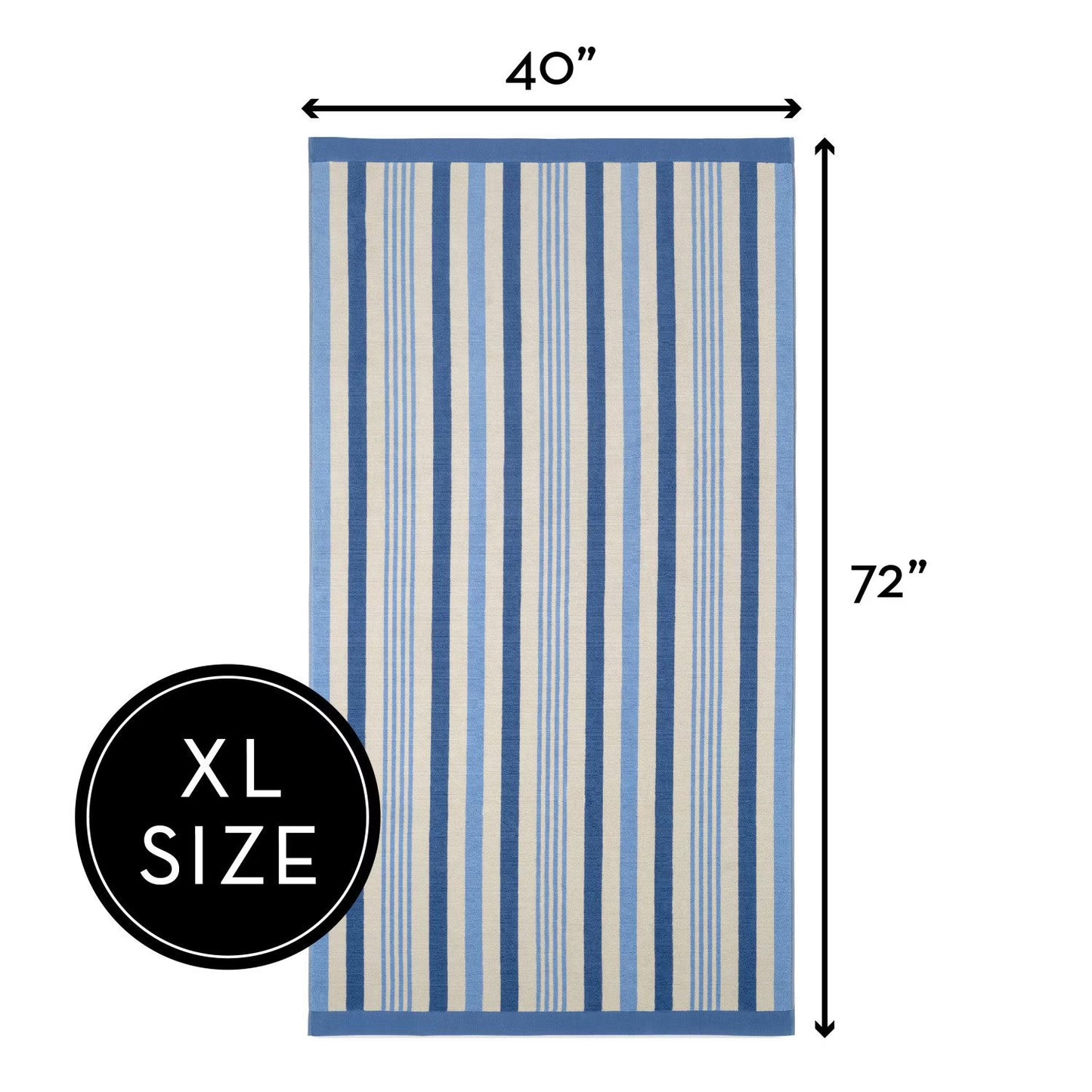 Beach towel with Custom Embroidered Name 40" x 72"