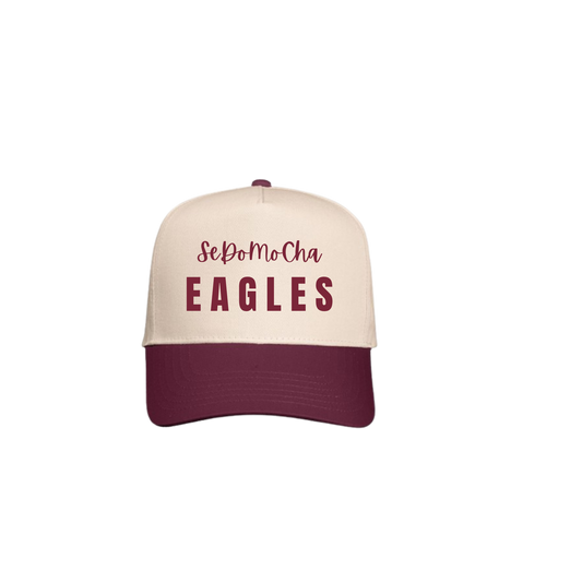 C.C. SeDoMoCha Eagles Embroidered Hat - Ivory/Maroon