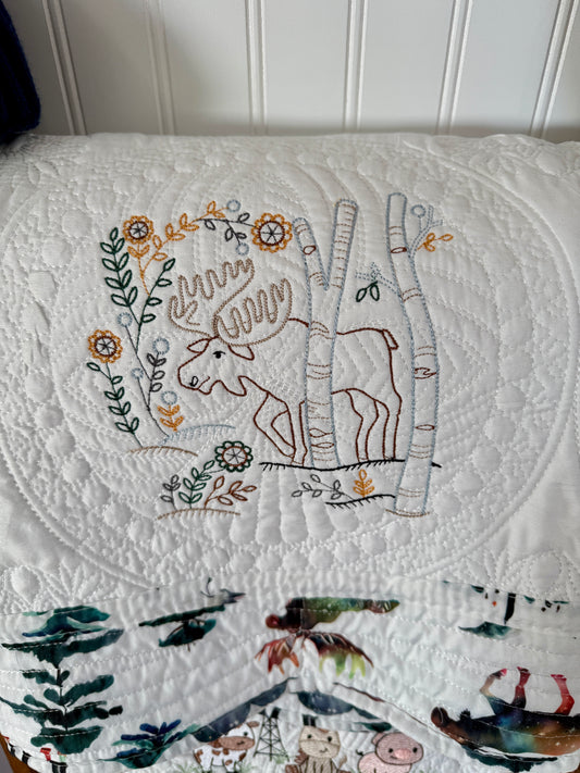 36" x 46 Embroidered Quilt