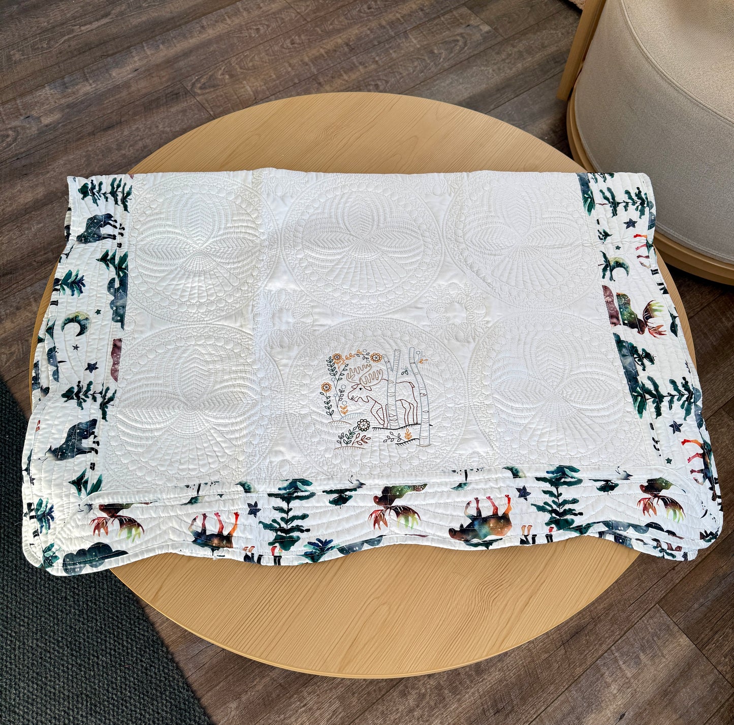 36" x 46 Embroidered Quilt