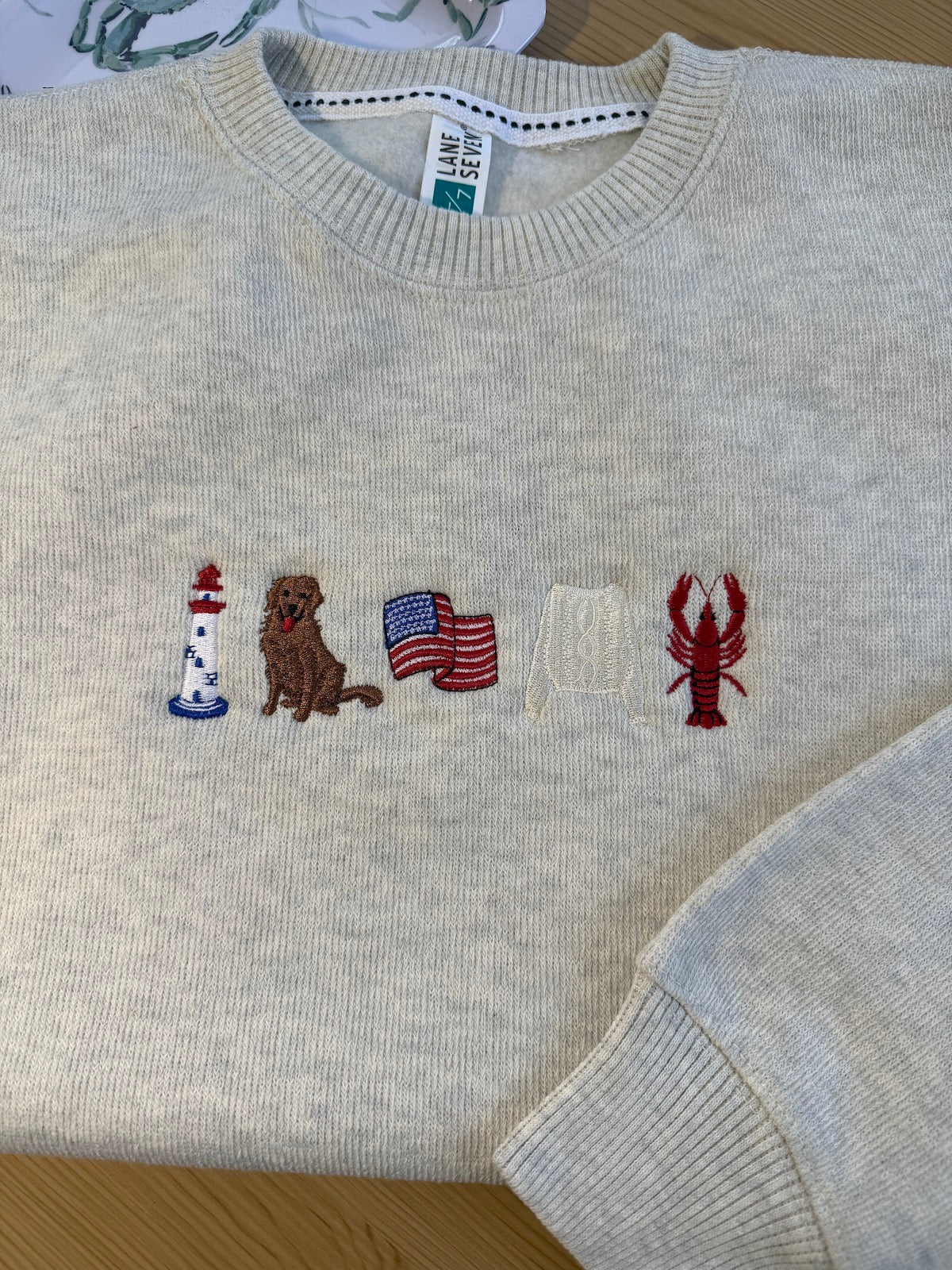 Maine Coastal Embroidered Crewneck