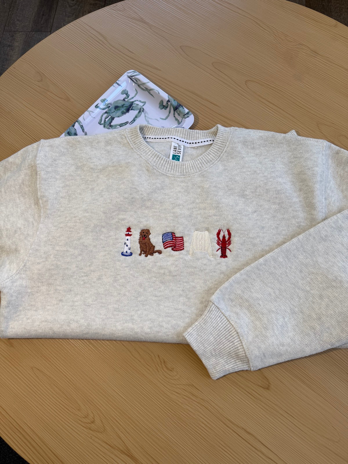 Maine Coastal Embroidered Crewneck